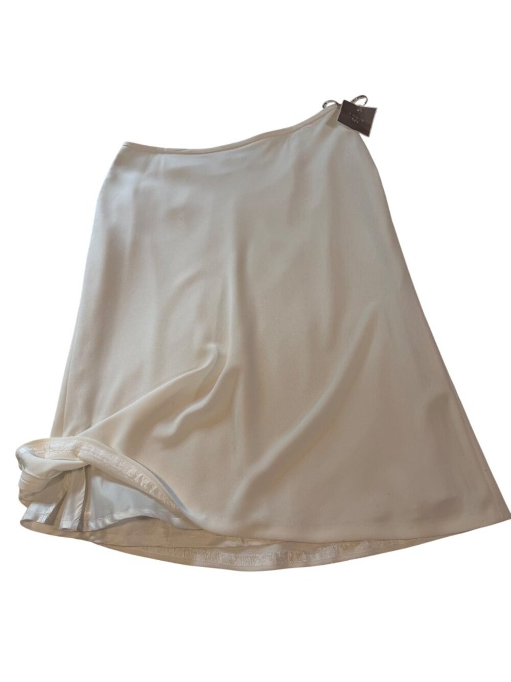 Sag Harbor White Lined Midi Skirt Size 12 Polyester Side Zipper Lightweight New